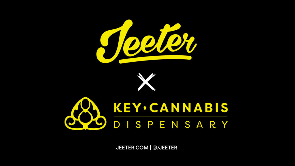Jeeter and Key Cannabis logos on a black background