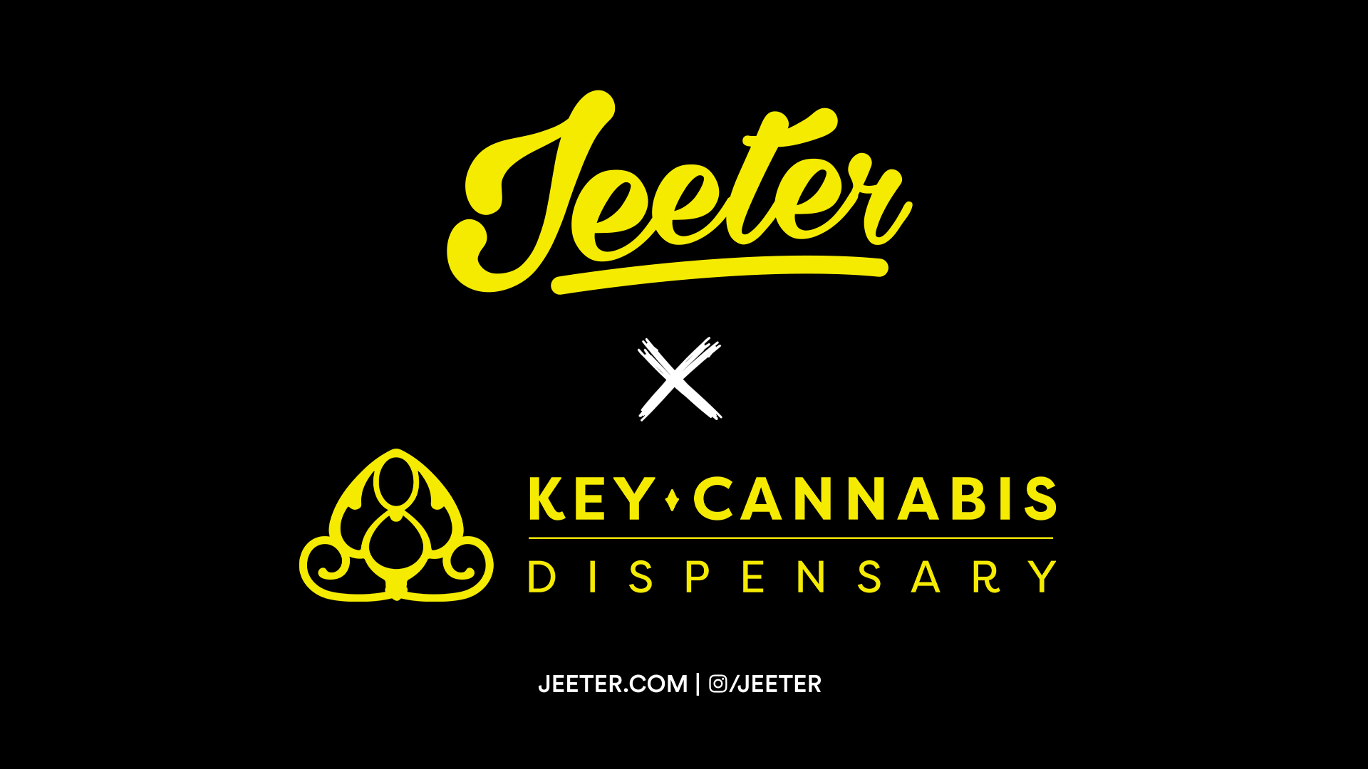 Jeeter and Key Cannabis logos on a black background